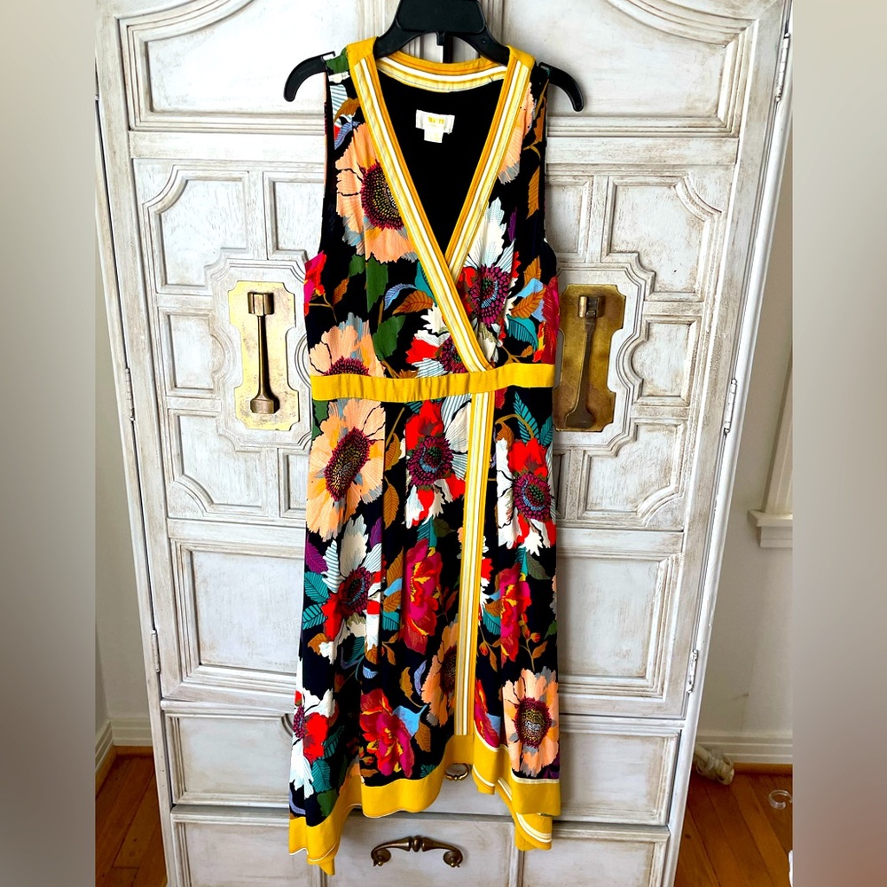 Maeve Anthropologie Women's Botanica Floral Faux Wrap Dress Size 4
